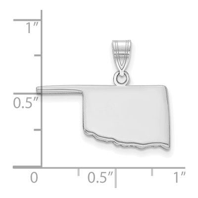 14K White Gold Oklahoma State Pendant – view 4