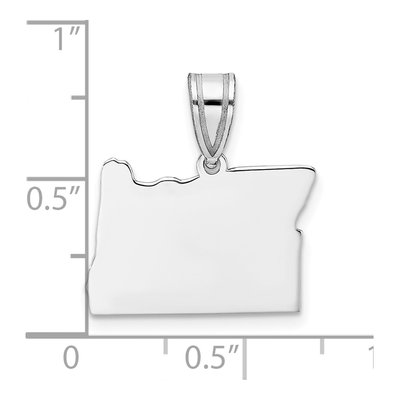 14K White Gold Oregon State Pendant – view 4