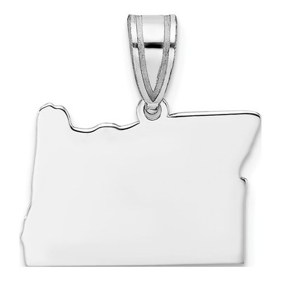 14K White Gold Oregon State Pendant