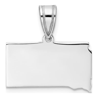 14K White Gold South Dakota State Pendant