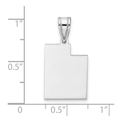14K White Gold Utah State Pendant – view 4