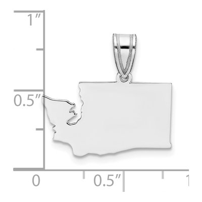 14K White Gold Washington State Pendant – view 4