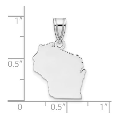 14K White Gold Wisconsin State Pendant – view 4