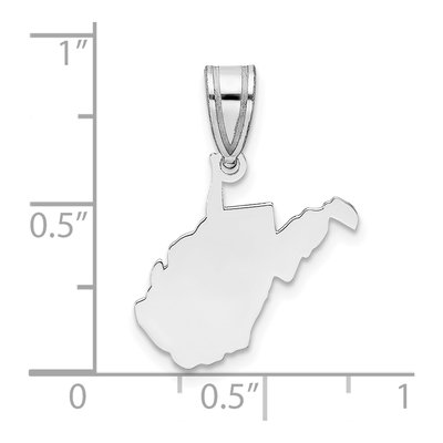 14K White Gold West Virginia State Pendant – view 4