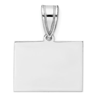 14K White Gold Wyoming State Pendant