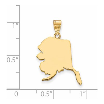 14K Yellow Gold Alaska State Pendant – view 3