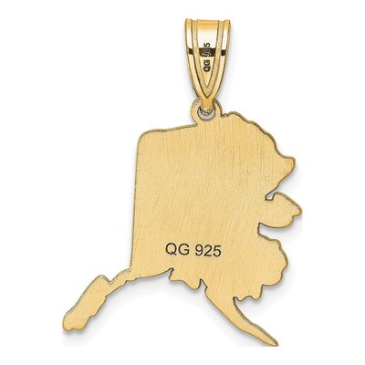 14K Yellow Gold Alaska State Pendant – view 4