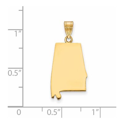 14K Yellow Gold Alabama State Pendant – view 2