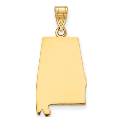 14K Yellow Gold Alabama State Pendant