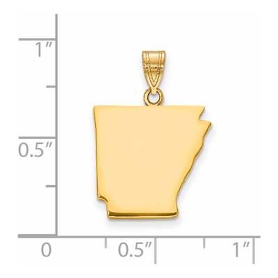 14K Yellow Gold Arkansas State Pendant – view 4
