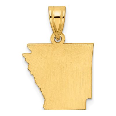 14K Yellow Gold Arkansas State Pendant – view 5
