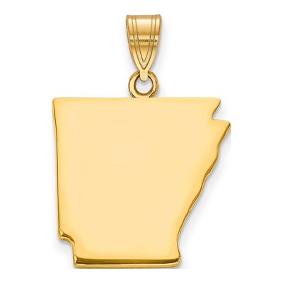 14K Yellow Gold Arkansas State Pendant
