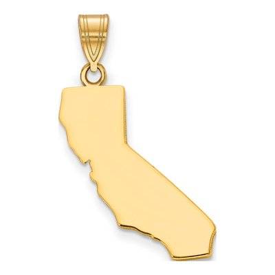 14K Yellow Gold California State Pendant