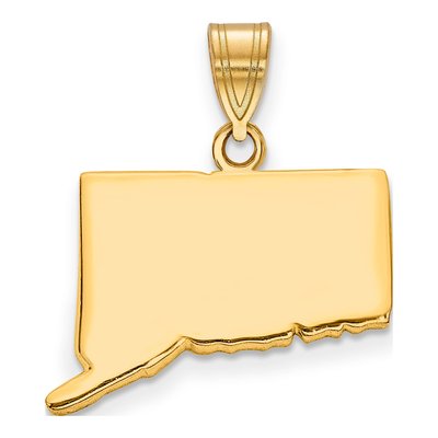 14K Yellow Gold Connecticut State Pendant