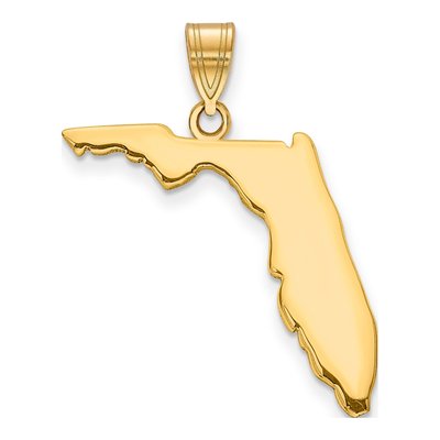 14K Yellow Gold Florida State Pendant