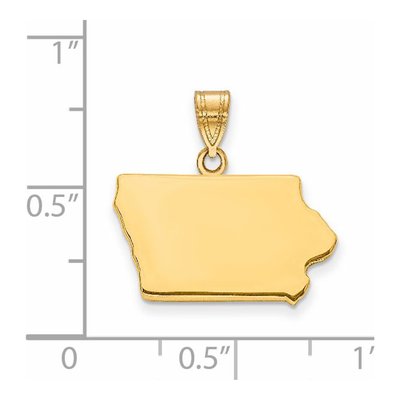 14K Yellow Gold Iowa State Pendant – view 2