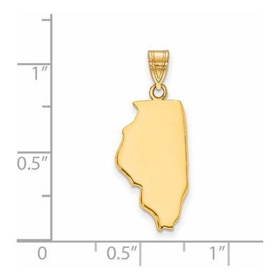 14K Yellow Gold Illinois State Pendant – view 3