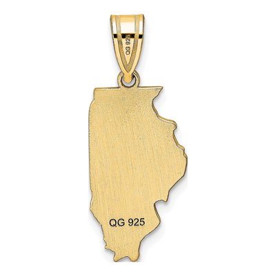 14K Yellow Gold Illinois State Pendant – view 4