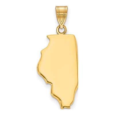 14K Yellow Gold Illinois State Pendant