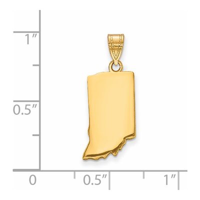 14K Yellow Gold Indiana State Pendant – view 2