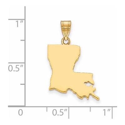 14K Yellow Gold Louisiana State Pendant – view 5