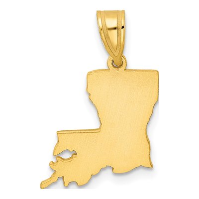 14K Yellow Gold Louisiana State Pendant – view 6