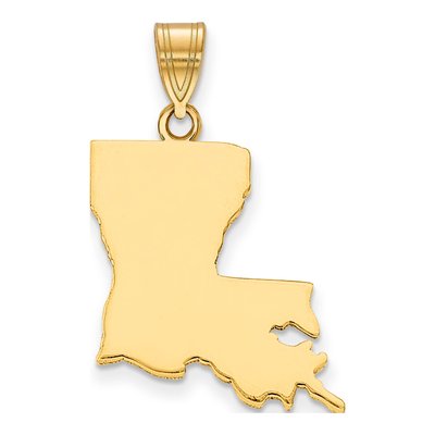 14K Yellow Gold Louisiana State Pendant