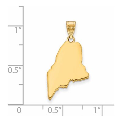 14K Yellow Gold Maine State Pendant – view 2