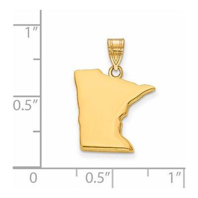 14K Yellow Gold Minnesota State Pendant – view 3