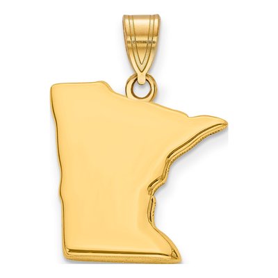 14K Yellow Gold Minnesota State Pendant