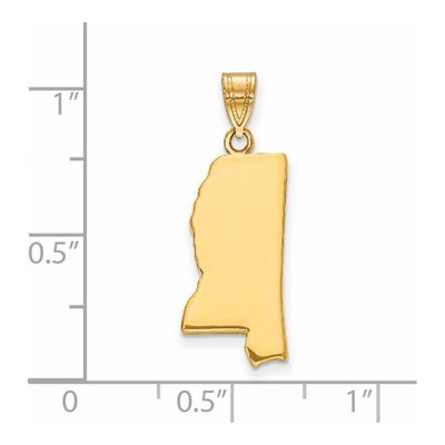 14K Yellow Gold Mississippi State Pendant – view 2