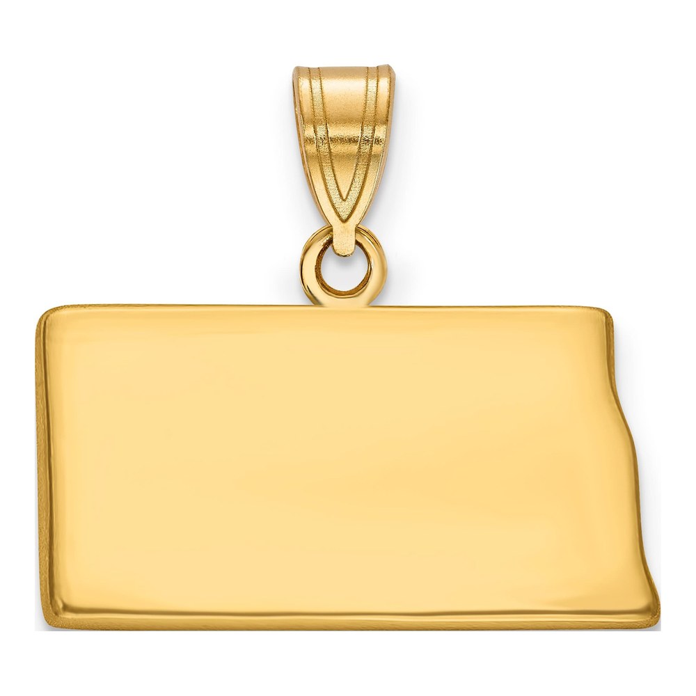 14K Yellow Gold North Dakota State Pendant