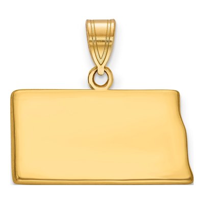 14K Yellow Gold North Dakota State Pendant