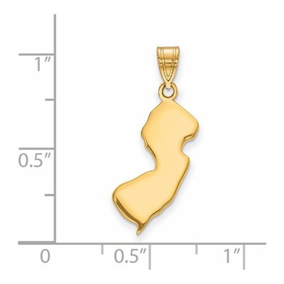 14K Yellow Gold Jersey State Pendant – view 3