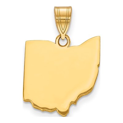 14K Yellow Gold Ohio State Pendant