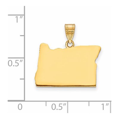 14K Yellow Gold Oregon State Pendant – view 2