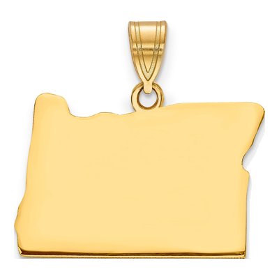 14K Yellow Gold Oregon State Pendant
