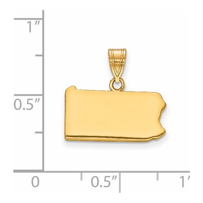 14K Yellow Gold Pennsylvania State Pendant – view 2