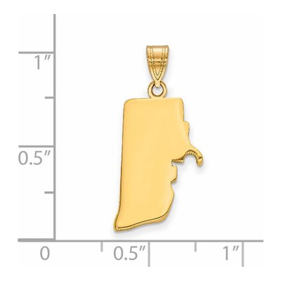 14K Yellow Gold Rhode Island State Pendant – view 2