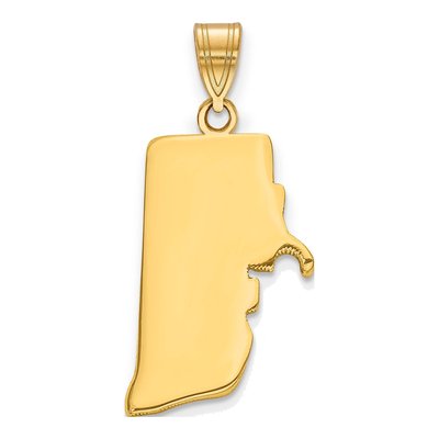 14K Yellow Gold Rhode Island State Pendant