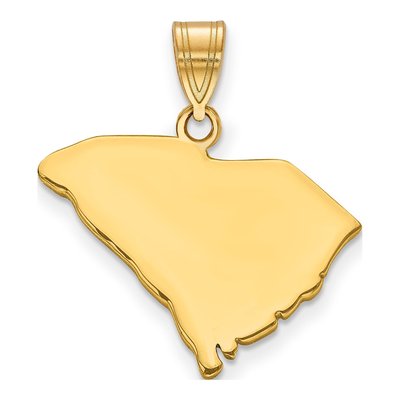 14K Yellow Gold South Carolina State Pendant