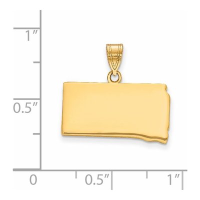 14K Yellow Gold South Dakota State Pendant – view 2