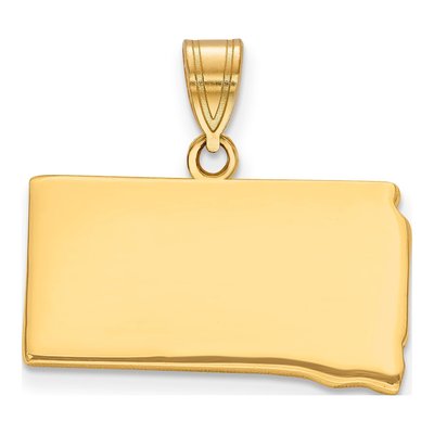 14K Yellow Gold South Dakota State Pendant