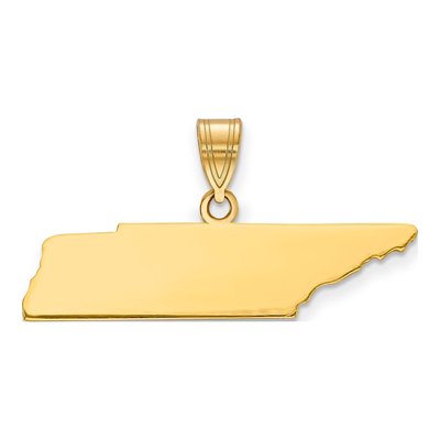 14K Yellow Gold Tennessee State Pendant