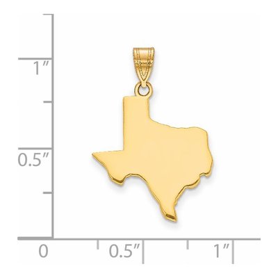 14K Yellow Gold Texas State Pendant – view 2
