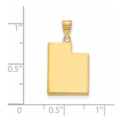 14K Yellow Gold Utah State Pendant – view 2