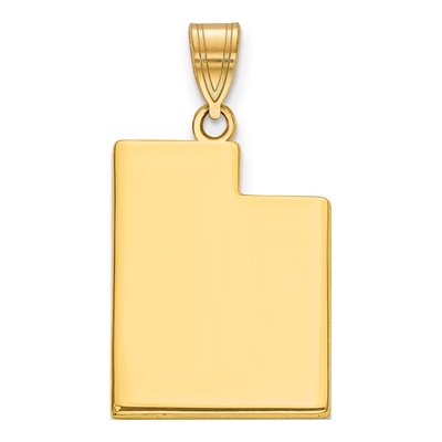 14K Yellow Gold Utah State Pendant