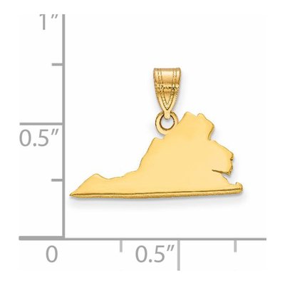 14K Yellow Gold Virginia State Pendant – view 3