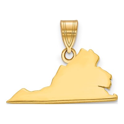 14K Yellow Gold Virginia State Pendant