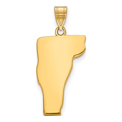 14K Yellow Gold Vermont State Pendant